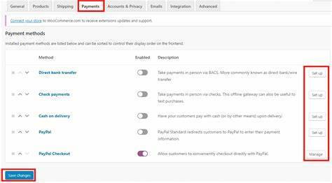 Configure payments on Woo Commerce