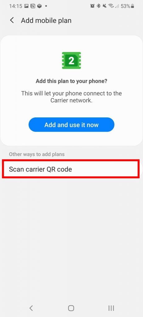 How to add an esim to Samsung GALAXY figure D
