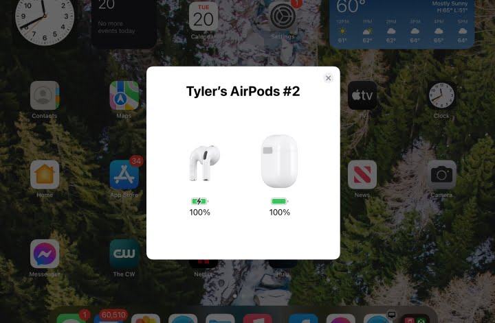 AirPod Battery on iPad