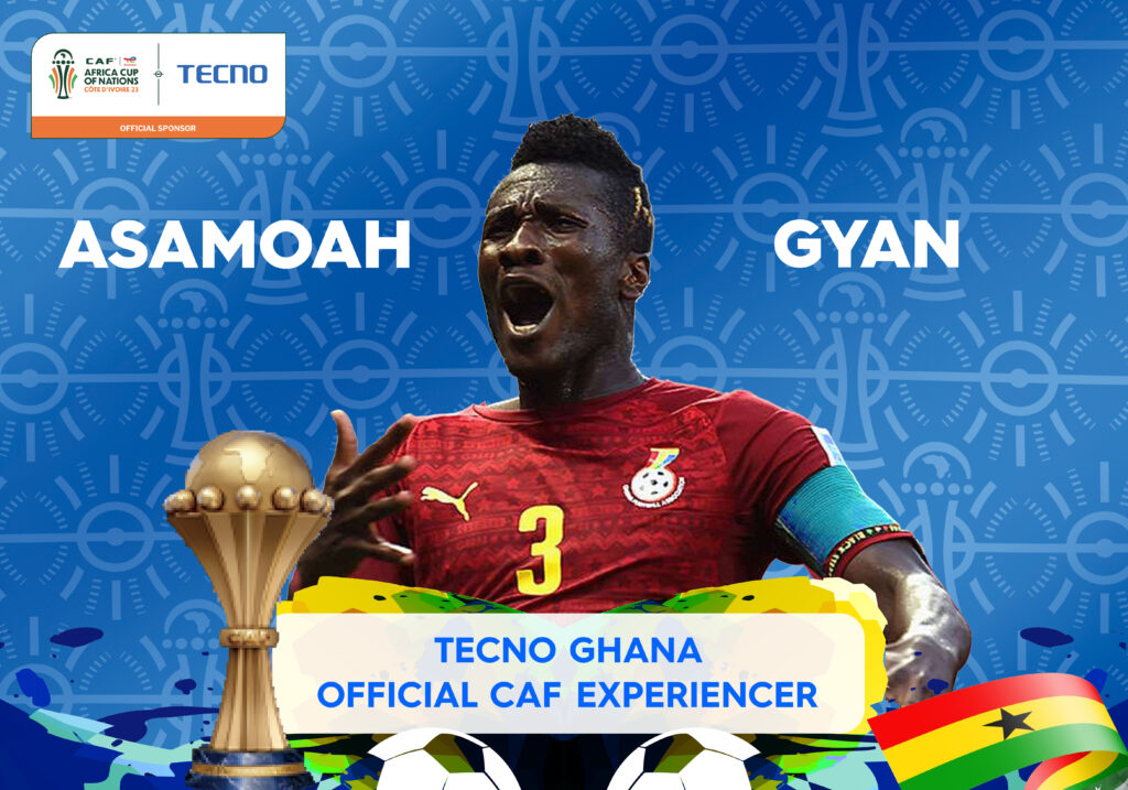 TECNO Ghana announces Asamoah Gyan as official CAF Experiencer