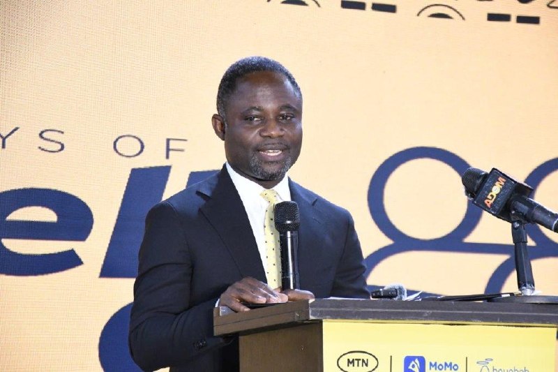 Hon, Minister for Health, Kwabena Mintah Akandoh speaking at the launch of 21 Days of Y'ello Care
